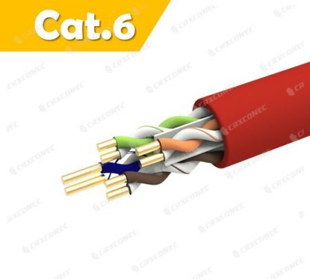 کابل انتقال داده Cat.6 U/UTP Solid با روکش LSZH 24AWG 305M، رنگ قرمز - کابل شبکه Cat.6 U/UTP Solid با روکش LSZH 24AWG 305M قرمز
