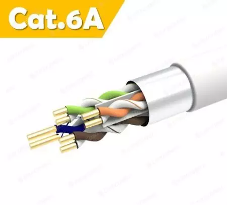 Kabel Ethernet PVC CM Rated 23 AWG FUTP Cat.6A 305M - Kabel LAN Solid CAT.6A 23AWG FTP PVC PUTIH