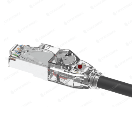 Cable de parche UL Listed LED Traza Cat.6A STP 26AWG de 2M en color negro - Cable de conexión Cat.6A STP 26AWG con LED certificado por UL