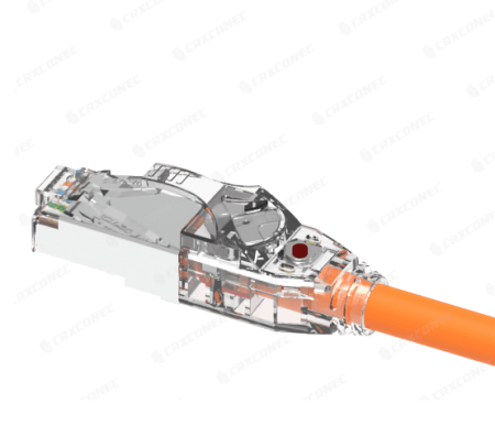 Kabel Patch STP 26AWG Cat.6A LED Berdaftar UL 2M dalam Warna Oren - Kord Tampalan UL Tersenarai Cat.6A STP 26AWG Penjejakan LED