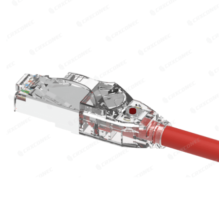 كابل التصحيح UL المدرج LED Cat.6A STP 26AWG قابل للتتبع بطول 1 متر باللون الأحمر