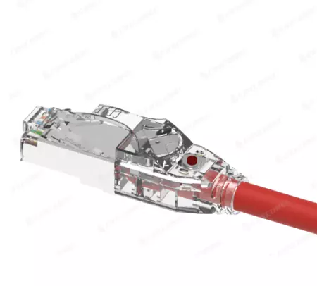 Cable de parcheo Cat.6A STP 26AWG trazable LED listado por UL de 20M en color rojo - Cable de parche Cat.6A STP 26AWG rastreable LED listado por UL
