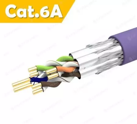 Kabel Ethernet PVC CM Rated 23 AWG S/FTP Cat.6A 305M - Kabel Lan Solid S/FTP 23 AWG Cat.6a PVC UNGU