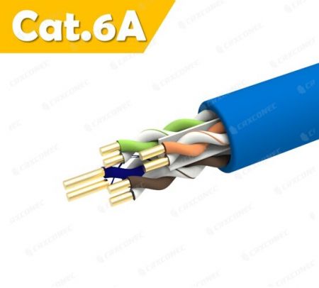 كابل بيانات CM مصنف 23AWG Cat.6A U/UTP صلب سريع السرعة PVC 305 متر