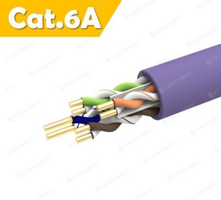 Cable de datos LAN UTP Cat 6a de 23AWG con clasificación CM PVC fácil de tirar 305M - Cable LAN sólido Cat.6A U/UTP de 23AWG con clasificación CM BLANCO