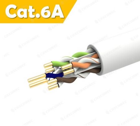 Hızlı PVC CM Sınıfı 23AWG UTP Cat 6a Veri Lan Kablosu 305M - CM Sınıfı 23AWG Cat.6A U/UTP Katı Lan Kablosu MAVİ