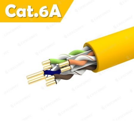 Kabel Lan Data Solid U/UTP Cat.6A 23AWG LSZH Kualiti Tinggi 305M - Kabel Lan Solid U/UTP Cat.6A 23AWG LSZH KUNING LSZH