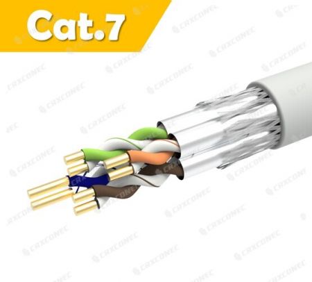 Kabel Ethernet Cat7 23 AWG S/FTP Cat.7 PVC CM yang disenaraikan UL 305M - Kabel Lan Cat.7 Solid S/FTP 23 AWG PVC Gray