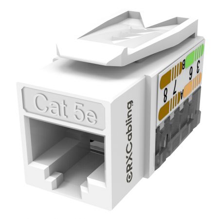 Conector Keystone UTP Cat.5e de 90 grados color blanco - Módulo Keystone Cat.5E sin apantallar tipo Punch Down.