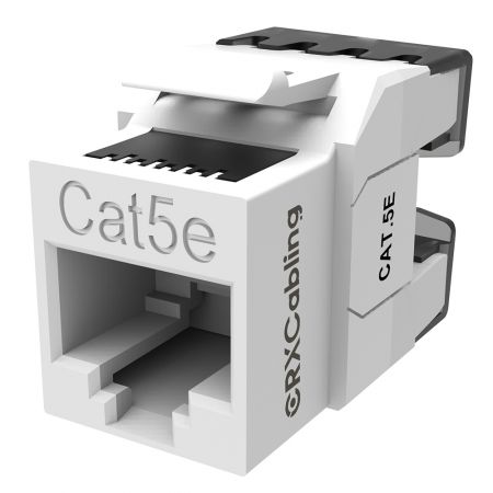 UTP 110/KRONE Punch Down Type Cat.5E Keystone Jack in White Color - UTP Cat.5E Keystone Jack Supports Data Transmission Up To 100MHz.