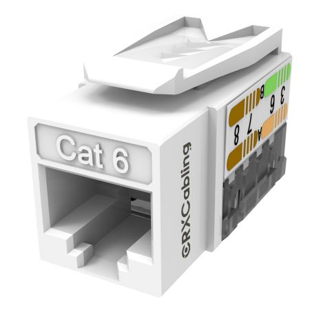 پورت کیستون اترنت RJ45 Cat.6 نوع Punch Down با زاویه 90 درجه تأیید شده توسط ETL