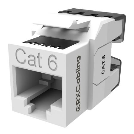 110 Style 180-degree UTP Cat6 Keystones in White Color - Cat.6 UTP 180-Degree Keystone Jack ABS.