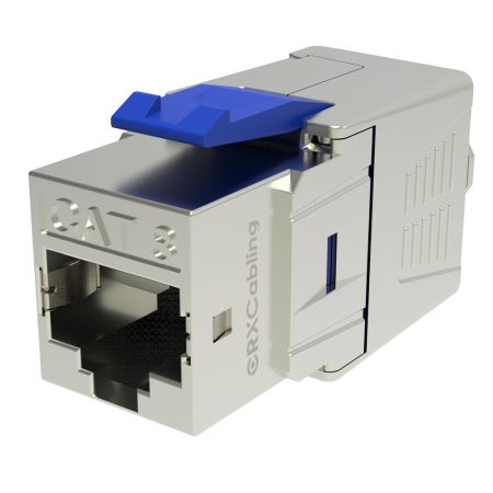 Conector Keystone FTP Cat.8 Ethernet de 180 grados tipo sin herramientas