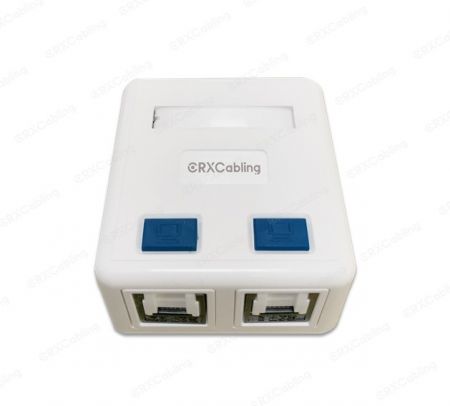 Unloaded Surface Mount Box 2 Port in White Color - CRXCabling 2 Port Sufrace Mount Box