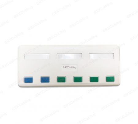 Cajas de Superficie Keystone Sin Carga de 6 Puertos en Color Blanco - CRXCabling Caja de Montaje en Superficie de 6 Puertos