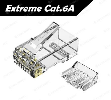 Penyambung RJ45 Cat.6A UTP Kualiti Extreme yang Disenaraikan UL Dengan Masukan - Penyambung RJ45 UTP Cat.6A Extreme yang Disahkan UL Dengan Masukan.