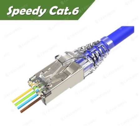 UL Tersenarai Penyambung Speedy Cat.6 STP Pass Through RJ45 - UL Tersenarai Speedy Cat.6 STP Pass Through RJ45 Connector