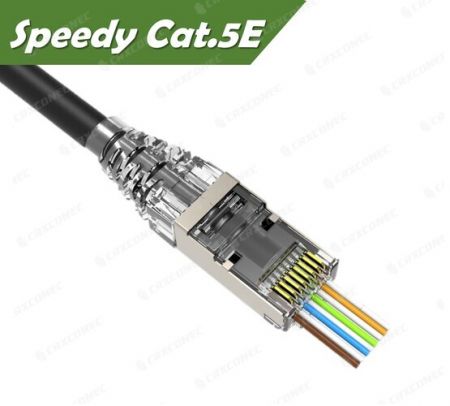 Penyambung RJ45 Pass Through STP Cat.5E Speedy yang Tersenarai UL - Penyambung RJ45 Pass Through STP Cat.5E Speedy yang Tersenarai UL