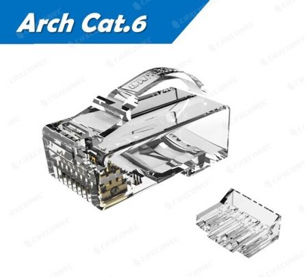 Penyambung RJ45 UTP Cat.6 Arch yang Tersenarai UL Dengan Inset - Penyambung RJ45 UTP Cat.6 Arch yang Tersenarai UL Dengan Inset.