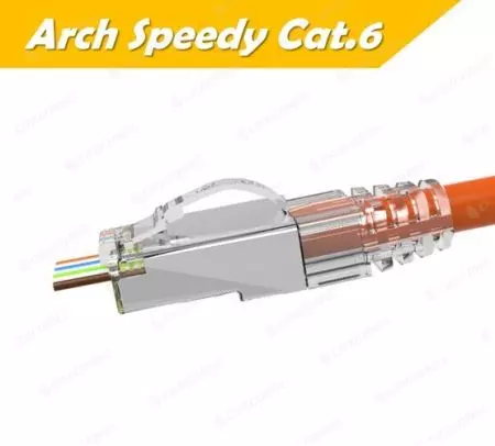 Penyambung RJ45 Pass Through Cat.6 yang Dilindungi Speedy yang Tersenarai UL - Penyambung RJ45 Pass Through STP Cat.6 Speedy yang Tersenarai UL