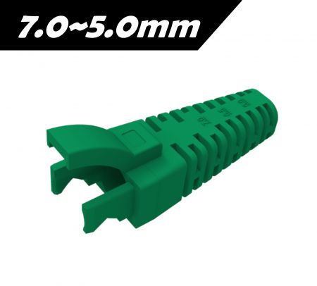 بوت لاستیکی قابل برش با مقیاس، رنگ سبز - روکش لاستیکی RJ45 با مقیاس از قطر کابل 7.0 تا 5.0 میلیمتر