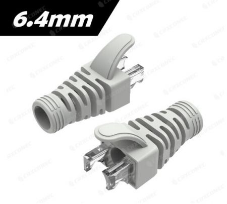 Buckle Type RJ45 Boot in Gray Color 6.4mm - RJ45 Connector Boot Grey Color