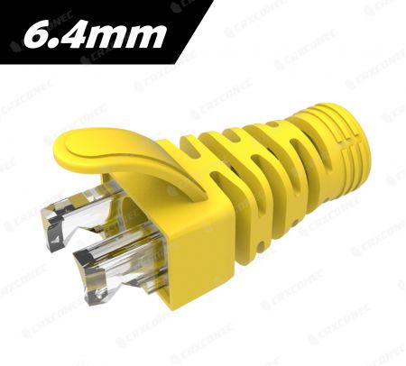 Buckle RJ45 Boots in Yellow Color 6.4mm - Yellow Buckle RJ45 Boots 6.4mm