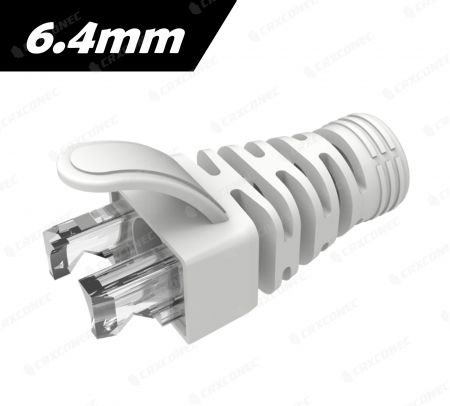 Buckle RJ45 Boots in White Color 6.4mm - White Buckle RJ45 Boots 6.4mm
