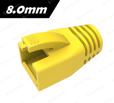 Botas universales de PVC RJ45 de color amarillo de 8.0mm - Botas de alivio de tensión RJ45 amarillas de 8.0mm