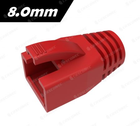 Kırmızı Renkli 8.0mm Evrensel PVC RJ45 Botları - Kırmızı RJ45 Gerilim Giderici Botları 8.0mm