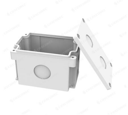 Caja de montaje en superficie industrial impermeable clasificada IP68 con 2 puertos. - Caja de montaje en superficie industrial impermeable clasificada IP68 con 2 puertos.