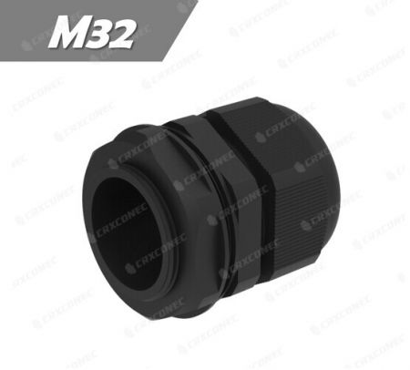 IP68 Rated M32 Waterproof Nylon Cable Grand in Black Color - IP68 Rated M32 Waterproof Nylon Cable Grand.