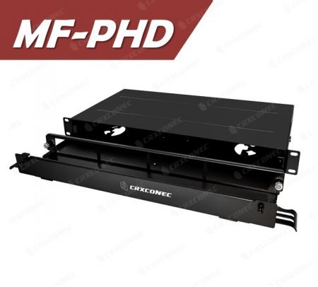 MF PHD Front Sliding Rack Fiber Patch Panel 4 Slot with Door Cover Front Support Bar - Plastic High Density ODF Panel