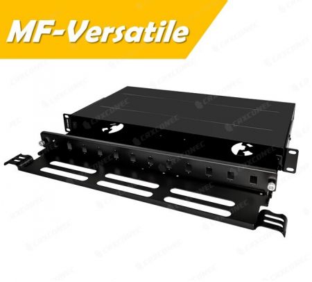 MF Verstile Front Sliding 12 Port Rack Fiber Patch Panel with Front Support Bar - 12 Port Fiber Patch Panel
