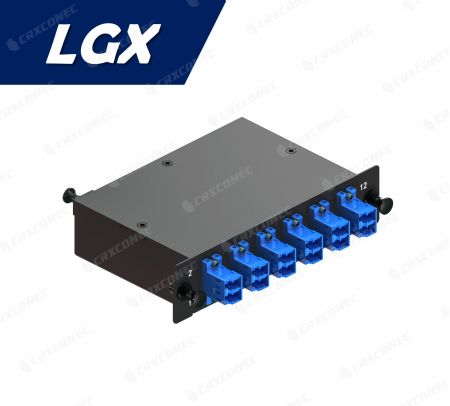 LGX Tipi 12C FO Patch Panel Kaseti SM (1x12F to 6 LC Duplex Kaset), Mavi - SM 12C LGX Fiber Optik Panel Kaseti