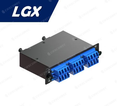 کاست پنل وصل نوری نوع LGX 24C SM (2x12F به 6 کاست چهارتایی LC)، آبی - پنل کاست فیبر نوری SM 24C LGX