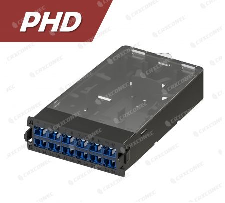 PHD SM 24C 플라스틱 광섬유 분배 프레임 카세트 (12개의 셔터 LC 듀플렉스), 파랑색 - SM 24C ODF 스플라이스 카세트