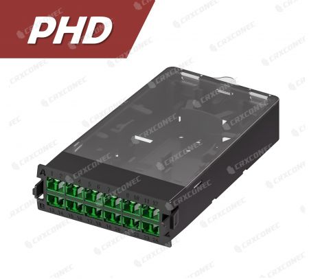 PHD SM APC 24C Plastic Fiber Optic Distribution Frame Cassette (12 Shuttered LC Duplex), Blue - SM APC 24C ODF Splice Cassette