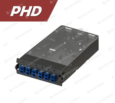 PHD SM 12C ODF Patch Panel Plastic Cassette (6 LC Duplex), Blue - SM 12C ODF Splice Cassette