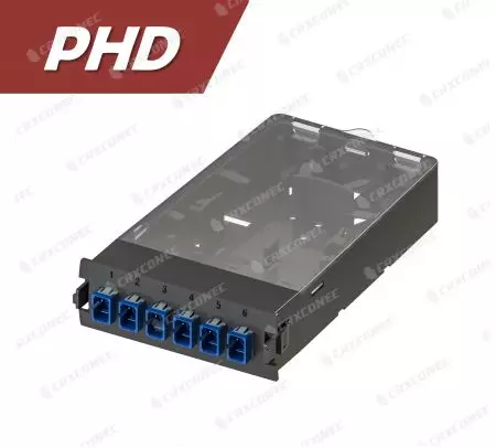 Casete de panel adaptador de fibra plástica PHD SM 6C (6 SC Simplex), Azul - Casete de empalme ODF SM 6C