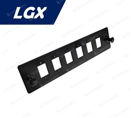 پنل توزیع فیبر نوع LGX 6 پورت بدون بار پلاک آداپتور برای SC سیمپلکس / LC دوپلکس - صفحه آداپتور خالی LGX 6 پورت