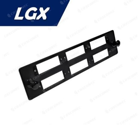 LGX Tipi Fiber Dağıtım Paneli 6 Bağlantı Noktası Yüklenmemiş Adaptör Plakası SC Çift/LC Dörtlü için