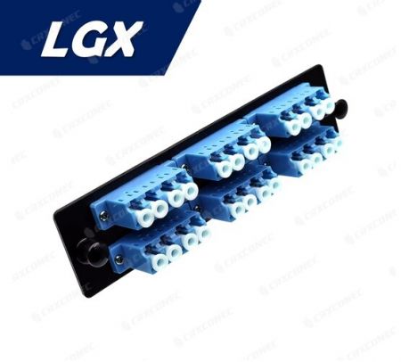 LGX 타입 광섬유 분배 패널 SM 24C 어댑터 플레이트 (6 LC 쿼드), 파랑색
