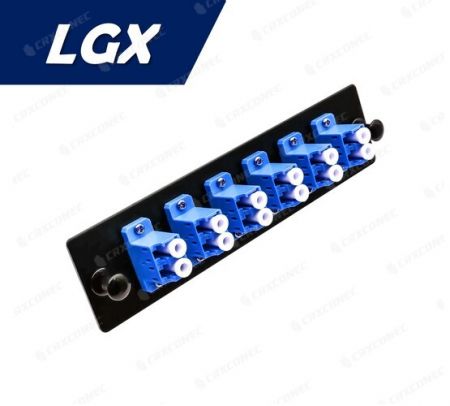 Panel ODF Jenis LGX SM 12C Plat Adaptor (6 Duplex LC), Biru - Panel Adaptor Duplex LC 12C Mod Mudah LGX