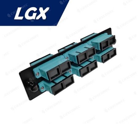 LGX Type ODF Panel OM3 12C Adaptor Plate (6 SC Duplex), Aqua