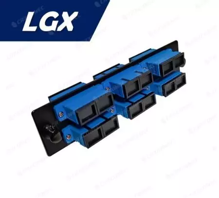 Panel ODF Jenis LGX Plat Adaptor SM 12C (6 SC Dupleks), Biru - Panel Adaptor LGX Mod Mudah SC Dupleks 12C