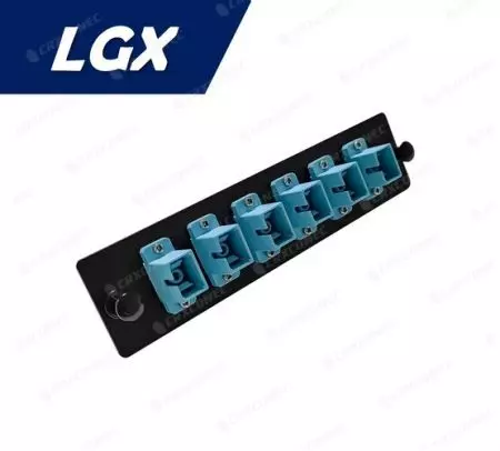 Plat Adaptor Panel Patch FO Jenis LGX OM3 6C (6 SC Simplex), Aqua - LGX OM3 SC Simplex 6C Panel Penyesuai