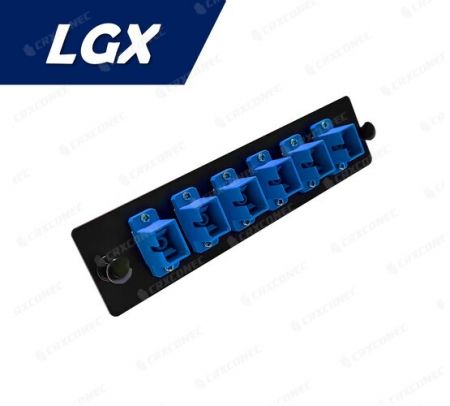 LGX Type FO Patch Panel SM 6C Adaptor Plate (6 SC Simplex), Blue - LGX Simple Mode SC Simplex 6C Adaptor Panel