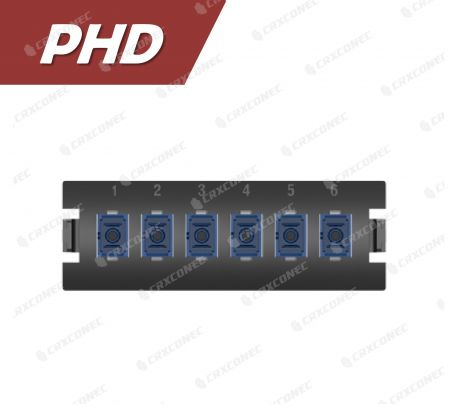 Panel de terminación de fibra tipo PHD, placa de adaptador de 6C SM (6 SC Simplex), azul
