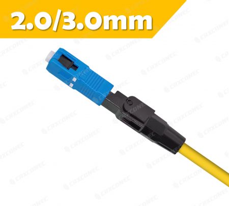 SC UPC Fiber Fast Connector for 2.0/3.0mm fiber cable - CRXCabling SC UPC fiber fast connector